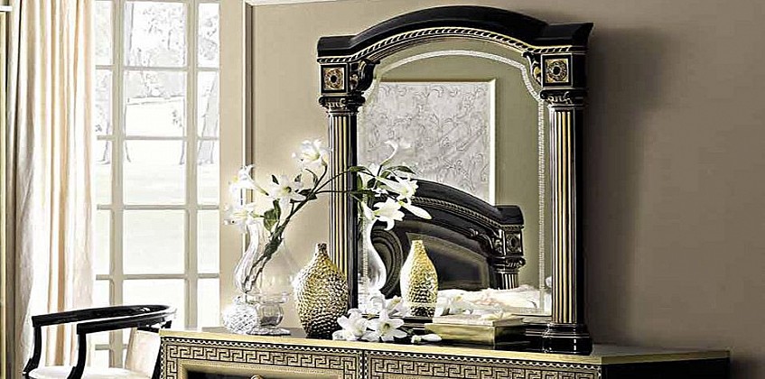 Καθρέφτης σε black/gold λάκα (ABLG) Καθρέφτης σε black/gold λάκα (ABLG)
