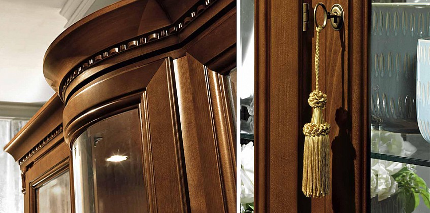 Βιτρίνα κλασική 3 πόρτες και συρτάρια σε κερασιά TREVISO (TRE4) Βιτρίνα κλασική 3 πόρτες και συρτάρια σε κερασιά TREVISO (TRE4)