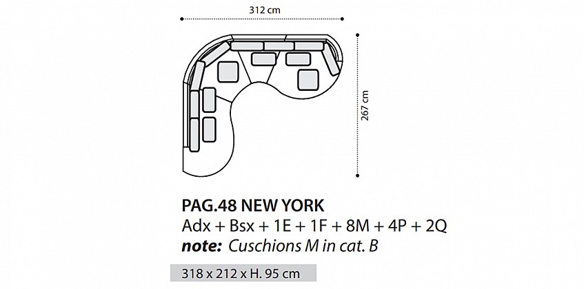 Μοντέρνος ημικυκλικός καναπές NEW YORK (NWY1)