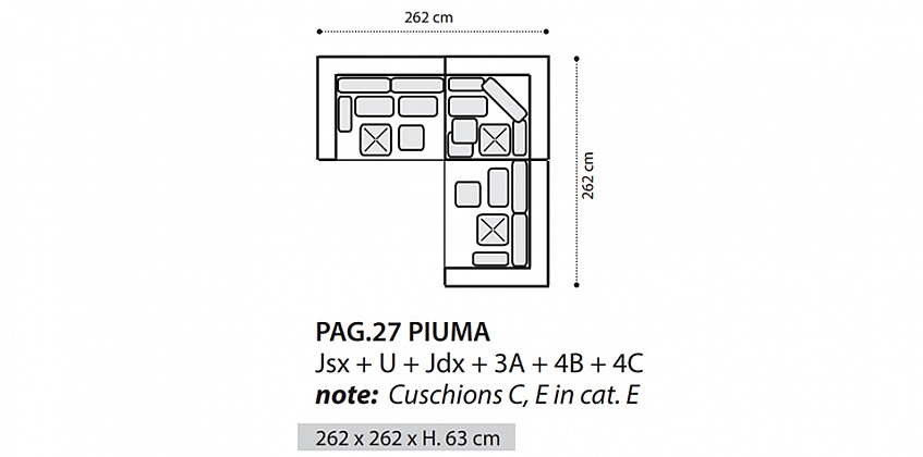 Καναπές γωνιακός μοντέρνος (PIUMA4)