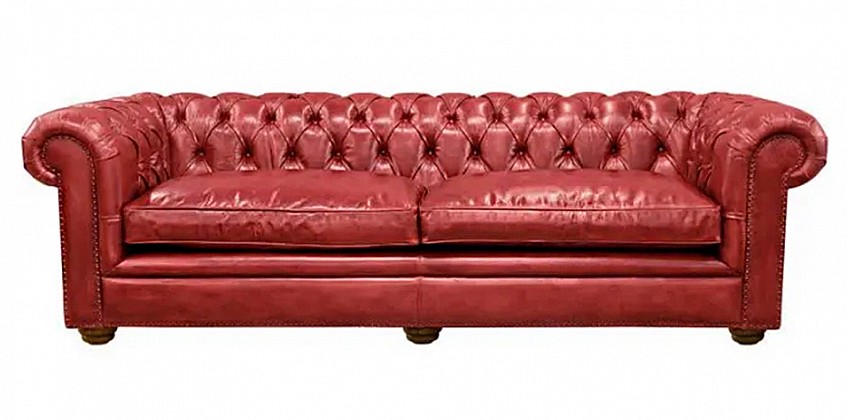 Δερμάτινος καναπές τριθέσιος Gymnasium 240cm Red
