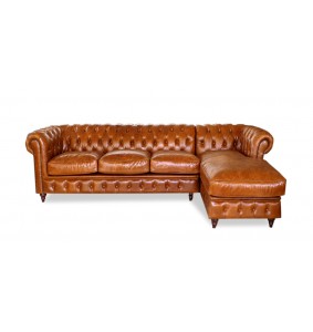 Γωνιακός δερμάτινος καναπές (041R)
