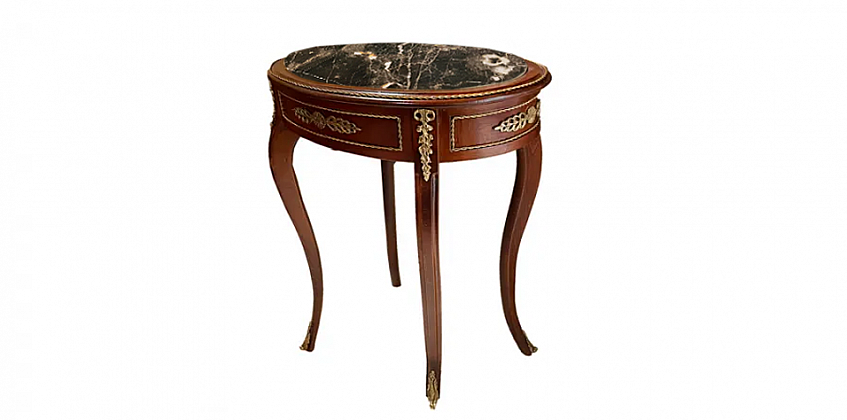 Louis XV Χειροποίητο Τραπεζάκι με Μαρμάρινη Επιφάνεια (1498-B)