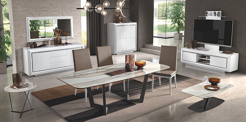 Τραπέζι σαλονιού με κεραμικό top ELITE BIANCO (ELBS)