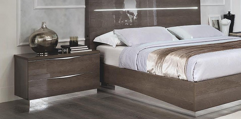 Κομοδίνο κρεβατοκάμαρας γκρι PLATINUM (PLAT) Κομοδίνο κρεβατοκάμαρας γκρι PLATINUM (PLAT)
