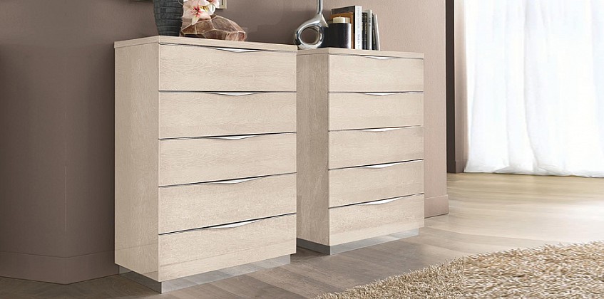 Συρταριέρα ψηλή κρεβατοκάμαρας εκρού PLATINUM (PLAS5) Συρταριέρα ψηλή κρεβατοκάμαρας εκρού PLATINUM (PLAS5)