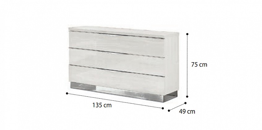 Συρταριέρα κρεβατοκάμαρας γκρι PLATINUM (PLAT3) Συρταριέρα κρεβατοκάμαρας γκρι PLATINUM (PLAT3)