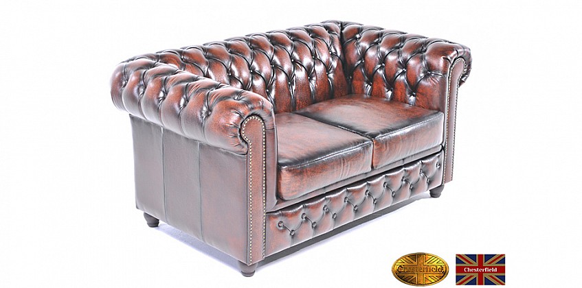 Γνήσιος δερμάτινος καναπές Chesterfield διθέσιος (BKA2) Γνήσιος δερμάτινος καναπές Chesterfield διθέσιος (BKA2)