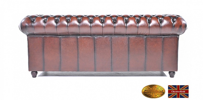Γνήσιος δερμάτινος καναπές Chesterfield τριθέσιος (BKA3)