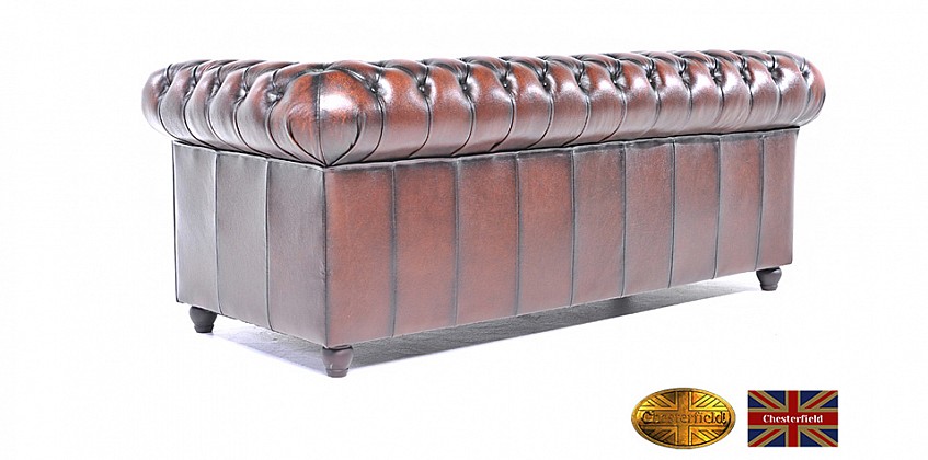 Γνήσιος δερμάτινος καναπές Chesterfield τριθέσιος (BKA3)