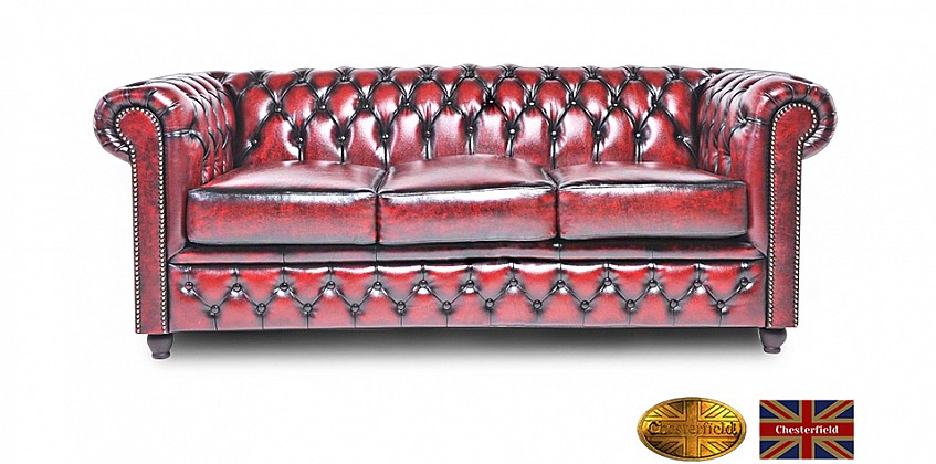 Γνήσιος δερμάτινος καναπές Chesterfield τριθέσιος (BMA3) Γνήσιος δερμάτινος καναπές Chesterfield τριθέσιος (BMA3)