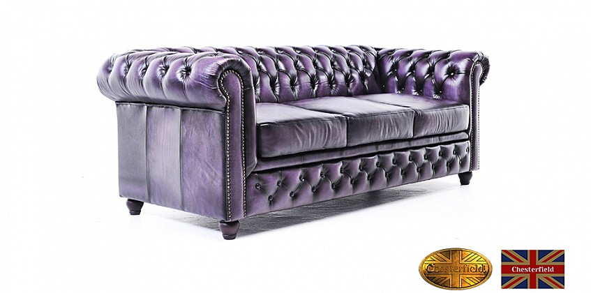 Γνήσιος δερμάτινος καναπές Chesterfield τριθέσιος (BPU3) Γνήσιος δερμάτινος καναπές Chesterfield τριθέσιος (BPU3)