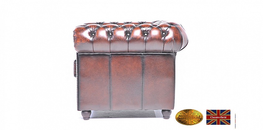 Γνήσια δερμάτινη πολυθρόνα Chesterfield (BKS1)