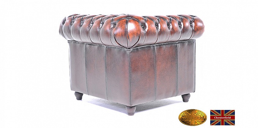 Γνήσια δερμάτινη πολυθρόνα Chesterfield (BKS1)