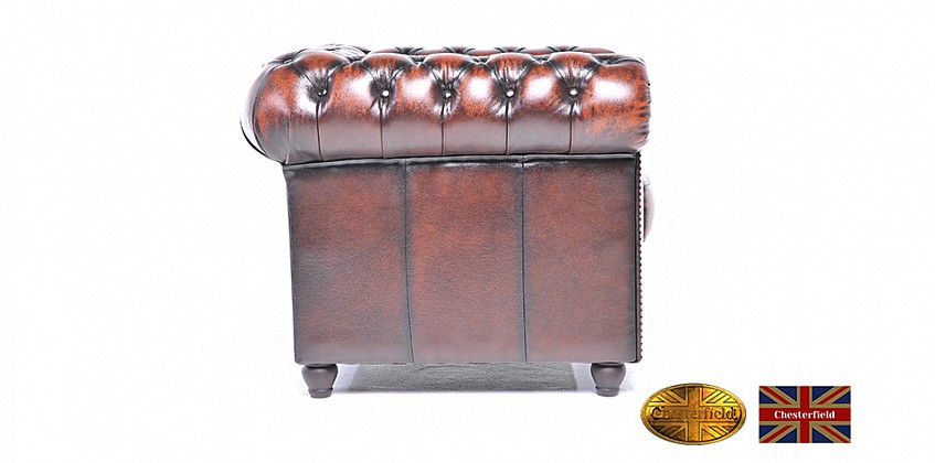 Γνήσια δερμάτινη πολυθρόνα Chesterfield (BKS1)