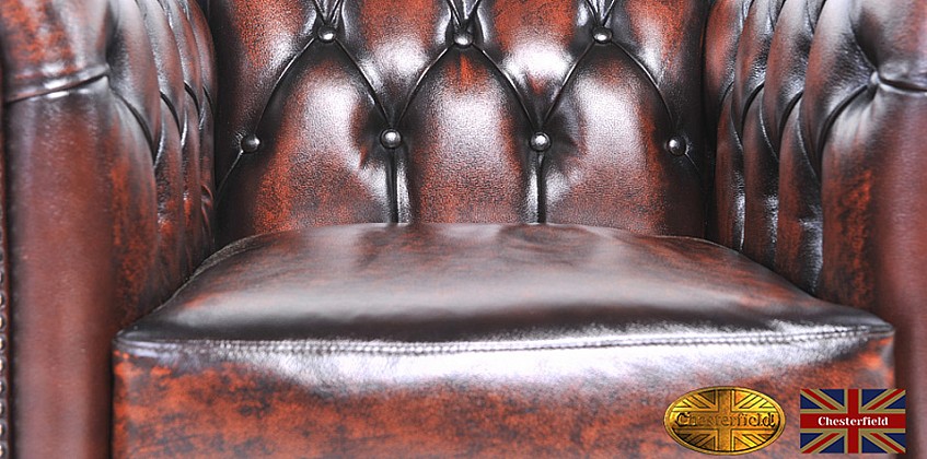 Γνήσια δερμάτινη πολυθρόνα Chesterfield (BKS1)