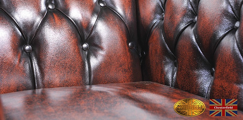 Γνήσια δερμάτινη πολυθρόνα Chesterfield (BKS1)