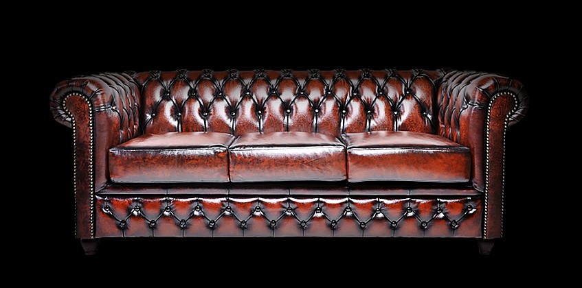 Γνήσιος δερμάτινος καναπές Chesterfield τριθέσιος (BKS3) Γνήσιος δερμάτινος καναπές Chesterfield τριθέσιος (BKS3)