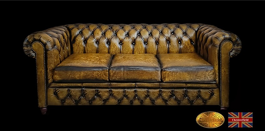 Γνήσιος δερμάτινος καναπές Chesterfield τριθέσιος (BY03) Γνήσιος δερμάτινος καναπές Chesterfield τριθέσιος (BY03)