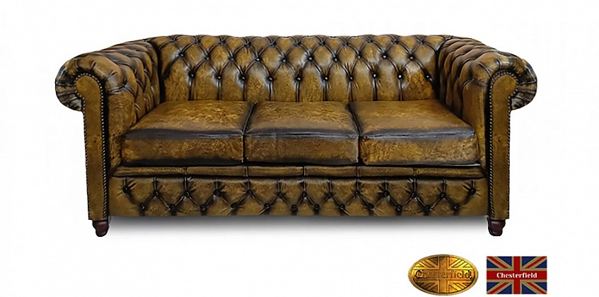 Γνήσιος δερμάτινος καναπές Chesterfield τριθέσιος (BY03) Γνήσιος δερμάτινος καναπές Chesterfield τριθέσιος (BY03)