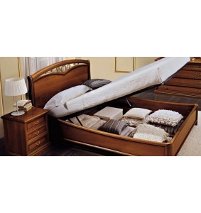 Κρεβάτι με αποθηκευτικό χώρο ξύλινο NOSTALGIA καρυδί (NOSTALGIA4 FREGIO) (180x200)