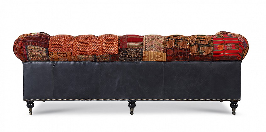Δερμάτινος 3θέσιος καναπές "Patchwork" (23BM)