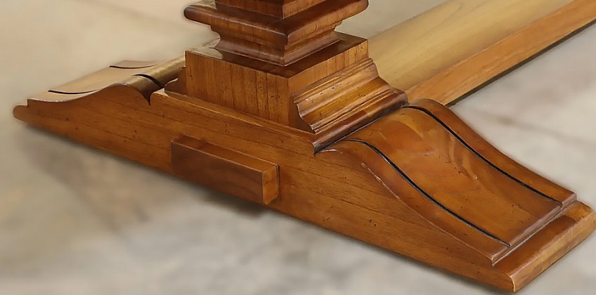 Τραπέζι Μοναστηριακό Ρουστίκ από Μασίφ Ξύλο με Επιφάνεια Παρκέ | Χειροποίητο Rustic Design Μοναστηριακό τραπέζι ρουστίκ από μασίφ ξύλο με παρκέ επιφάνεια σε φυσικό φινίρισμα