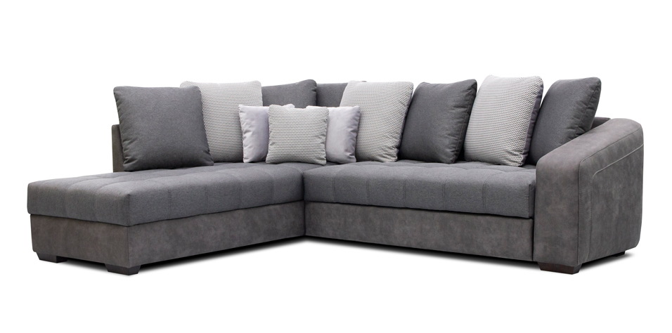 Γωνιακός καναπές κρεβάτι με αριστερή γωνία γκρι (SAGL)