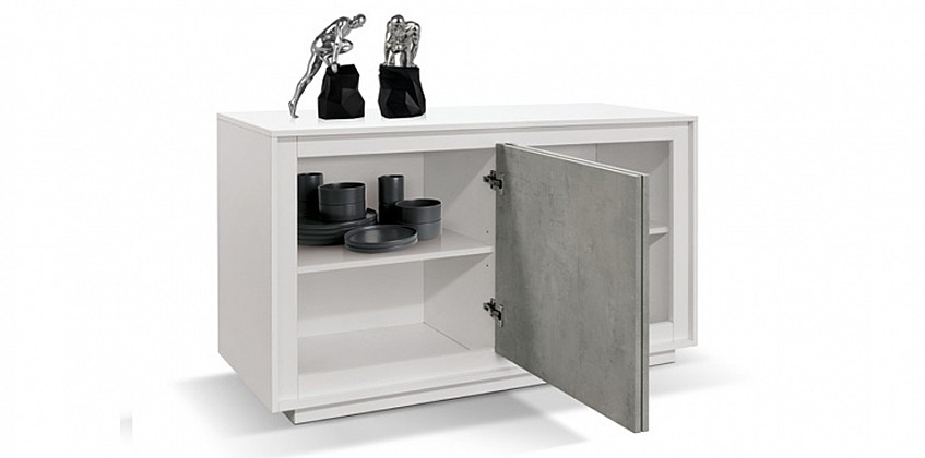 Μοντέρνος δίφυλλος μπουφές WHITE-CEMENT (1843)-ΜΠΟΥΦΕΣ Μοντέρνος δίφυλλος μπουφές WHITE-CEMENT (1843)-ΜΠΟΥΦΕΣ