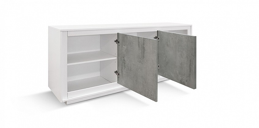 Μοντέρνος τρίφυλλος μπουφές WHITE-CEMENT (1844)-ΜΠΟΥΦΕΣ Μοντέρνος τρίφυλλος μπουφές WHITE-CEMENT (1844)-ΜΠΟΥΦΕΣ