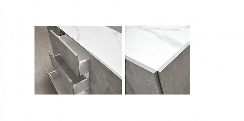 Μοντέρνος μπουφές με 3 συρτάρια CEMENT GRAY (1824)