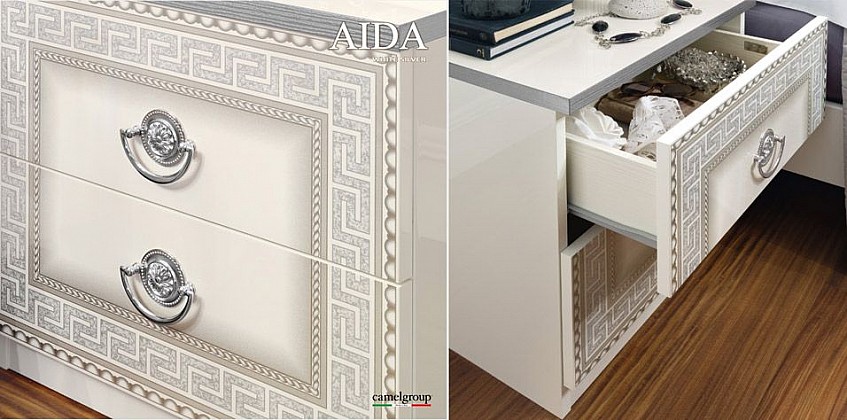 Σετ κρεβατοκάμαρας λευκό-ασημί AIDA (AIW4 SET) Σετ κρεβατοκάμαρας λευκό-ασημί AIDA (AIW4 SET)