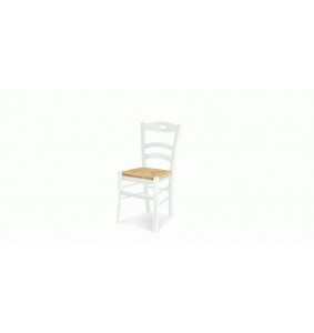 Καρέκλα λευκή με ψάθα (1022)