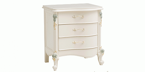 Κομοδίνο λευκό πατίνα με λεπτομέρειες από φύλλα χρυσού (202A) (62x41x66Y) Κομοδίνο λευκό πατίνα με λεπτομέρειες από φύλλα χρυσού (202A) (62x41x66Y)