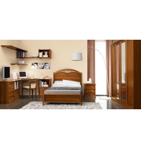 Παιδικό κρεβάτι ξύλινο Ιταλίας NOSTALGIA με καρυδί φινίρισμα (NOSP)