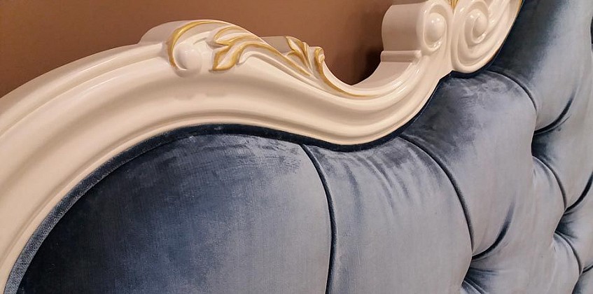 King size κρεβάτι καπιτονέ βελούδο σε ρομαντικό ύφος (103L) (180Χ200) King size κρεβάτι καπιτονέ βελούδο σε ρομαντικό ύφος (103L) (180Χ200)