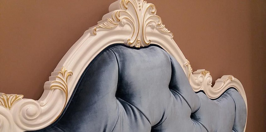 King size κρεβάτι καπιτονέ βελούδο σε ρομαντικό ύφος (103L) (180Χ200) King size κρεβάτι καπιτονέ βελούδο σε ρομαντικό ύφος (103L) (180Χ200)
