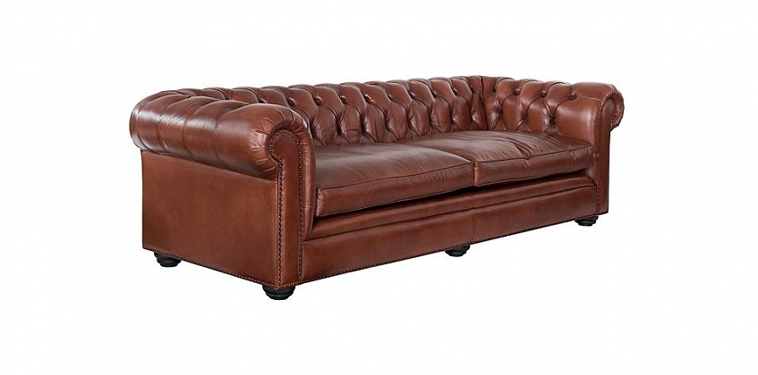 Gymnasium Chesterfield καναπές 240 cm ts rich brown (RIC3) ΣΑΛΟΝΙΑ ΓΡΑΦΕΙΟΥ ΔΕΡΜΑΤΙΝΑ