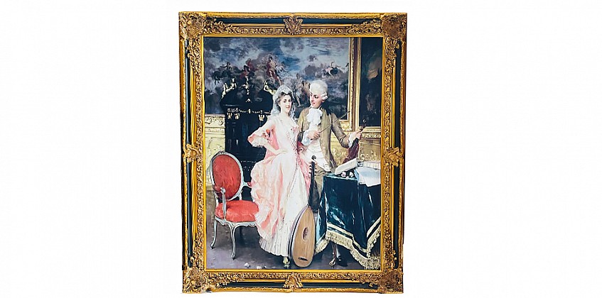 Διακοσμητικός πίνακας σε χρυσή κορνίζα "French Baroque" (0025)