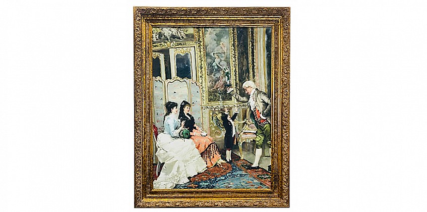 Διακοσμητικός πίνακας σε χρυσή κορνίζα "French Baroque" (0026)