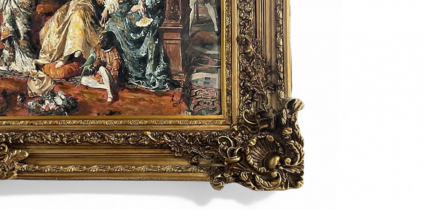 Διακοσμητικός πίνακας σε χρυσή κορνίζα "French Baroque" (0040)