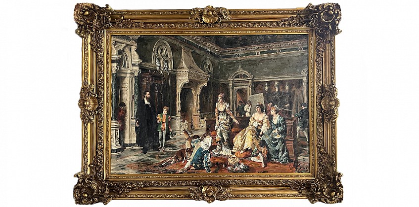 Διακοσμητικός πίνακας σε χρυσή κορνίζα "French Baroque" (0040)
