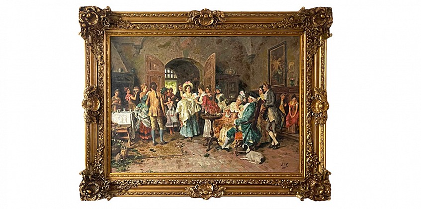 Διακοσμητικός πίνακας σε χρυσή κορνίζα "French Baroque" (0042)