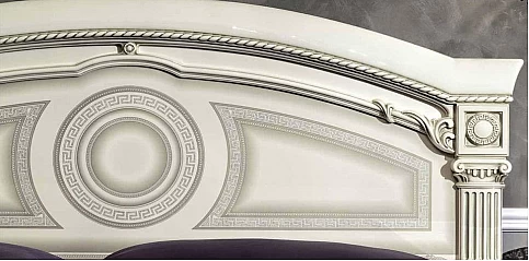 Κρεβάτι king size λευκό-ασημί AIDA (AIDW3)