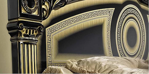 Κρεβάτι king size AIDA μαύρο-χρυσό (197Χ200) (AID3)