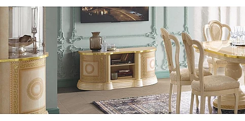 Έπιπλο τηλεόρασης κλασικό εκρού-χρυσό AIDA (AIVG)