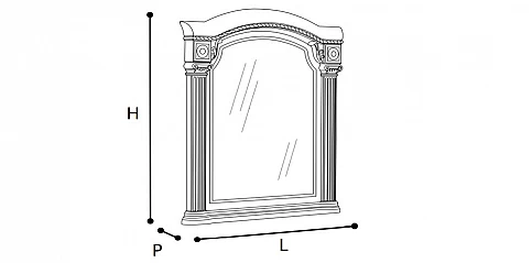 Καθρέφτης σε black/gold λάκα (ABLG)
