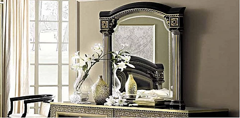 Καθρέφτης σε black/gold λάκα (ABLG)