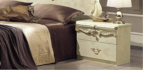 Κομοδίνο κρεβατιού κλασικό εκρού BAROCCO (BRIV)
