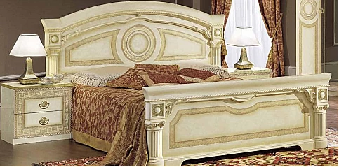 Σετ κρεβατοκάμαρας εκρού/χρυσό AIDA (AIV SET)